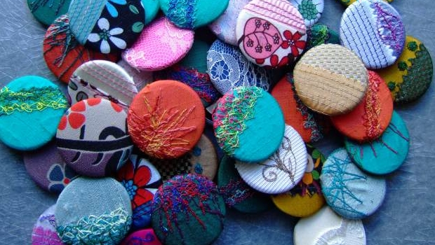 A group of badges