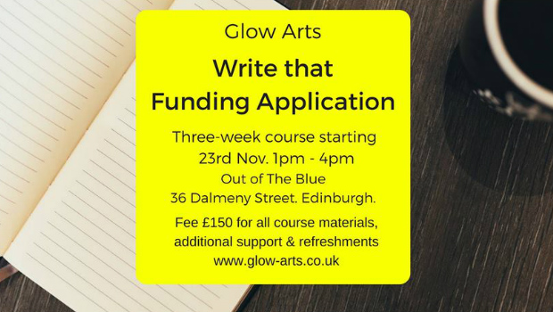 Write That Funding Application poster by Glow Arts