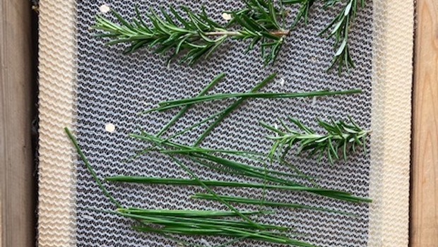 Herbs on a chopping board