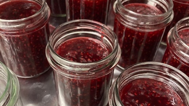 Jars of strawberry jam